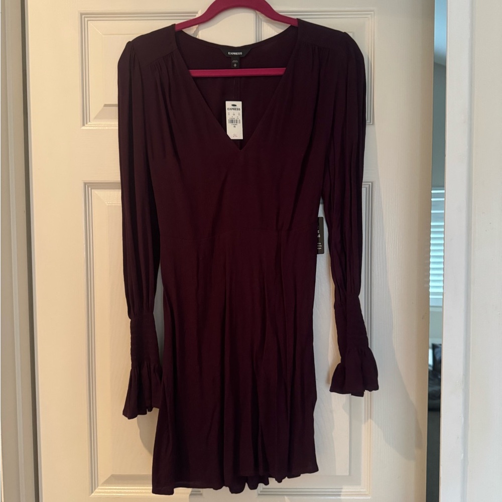 Women's Burgundy Long Sleeve Top